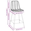 vidaXL Chaise de bar 2 pcs Noir 44,5 x 54,5 x 97,5 cm Rotin et m&eacute;tal