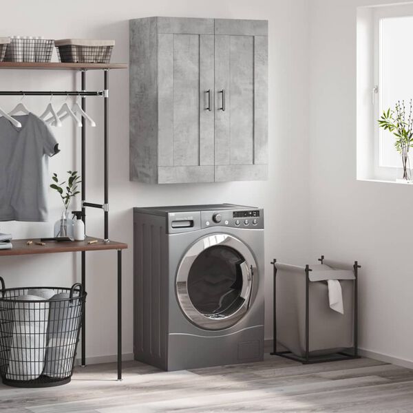 vidaXL Armoire murale gris b&eacute;ton 69,5x34x90 cm bois d'ing&eacute;nierie