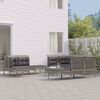 vidaXL Salon de jardin 11 pcs avec coussins Gris R&eacute;sine tress&eacute;e