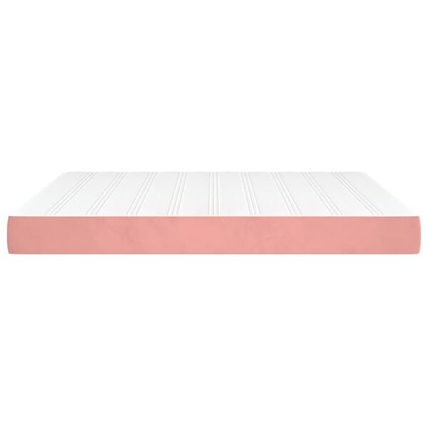 vidaXL Matelas de lit &agrave; ressorts ensach&eacute;s fermet&eacute; moyenne Rose 180x200x20 cm Velours