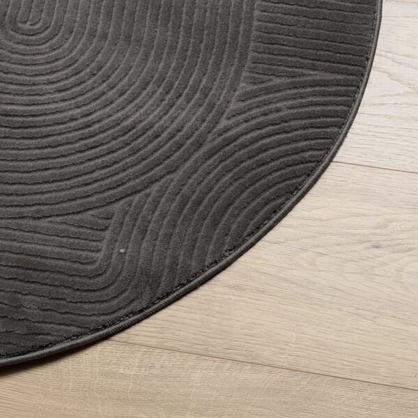 vidaXL Tapis IZA poils courts style scandinave anthracite &Oslash; 80 cm