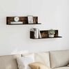 vidaXL &Eacute;tag&egrave;res murales 2 pcs ch&ecirc;ne fum&eacute; 75x16,5x16,5 cm