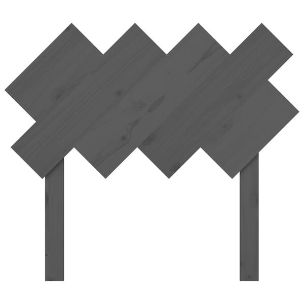 vidaXL T&ecirc;te de lit Gris 92x3x81 cm Bois massif de pin