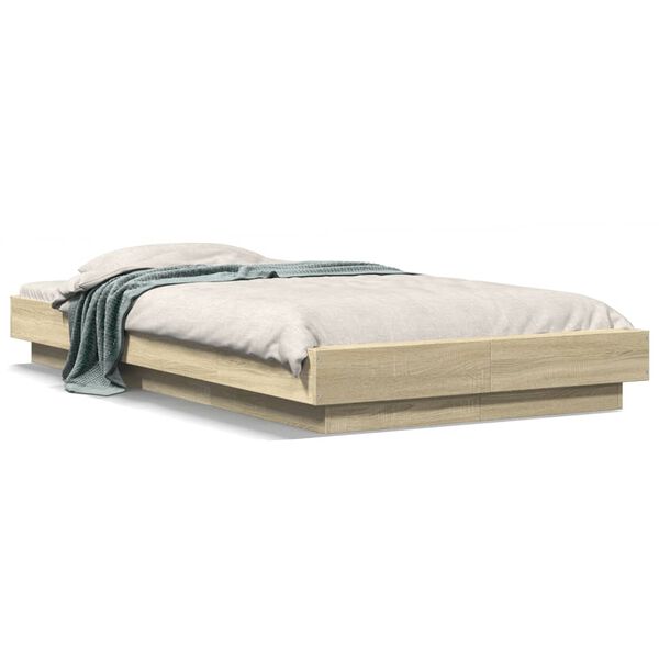 vidaXL Cadre de lit sans matelas ch&ecirc;ne sonoma 90x200 cm