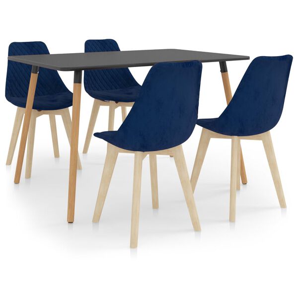 vidaXL Ensemble de salle &agrave; manger 5 pcs Bleu
