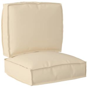 vidaXL Set de coussins de palette Tissu Oxford Beige 50 x 50 x 12 cm