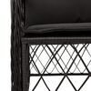vidaXL Ensemble &agrave; manger de jardin coussins 5pcs Noir R&eacute;sine tress&eacute;e