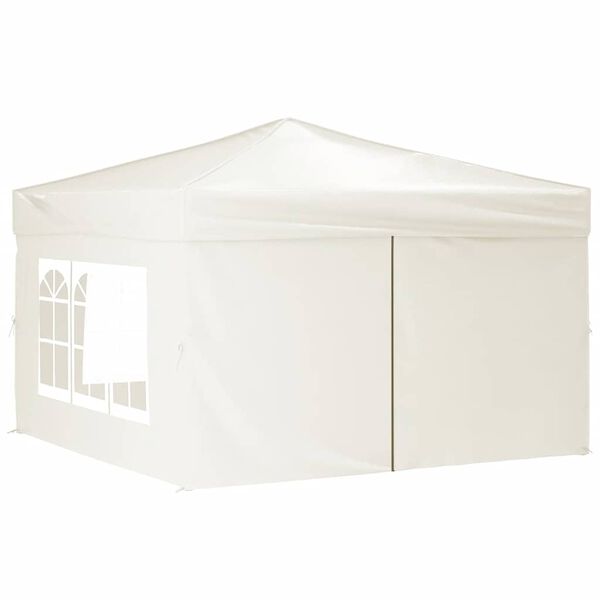 vidaXL Tente de réception pliable avec parois Crème 3x3 m