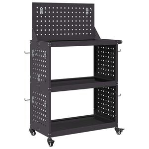 vidaXL Chariot &agrave; outils Noir 65 x 35 x 111 cm Acier lamin&eacute; &agrave; froid
