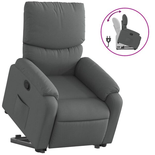 vidaXL Fauteuil inclinable Gris fonc&eacute; Tissu