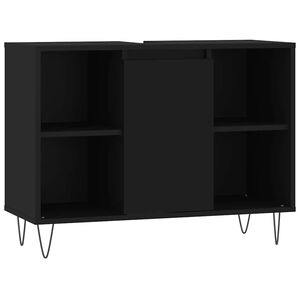 vidaXL Armoire de salle de bain noir 80x33x60 cm bois d'ing&eacute;nierie