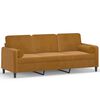 vidaXL Canap&eacute; 3 places et oreillers et coussins Marron 180 cm Velours