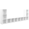 vidaXL Meubles TV 4 pcs Blanc 107x35x37 cm Bois d'ing&eacute;nierie