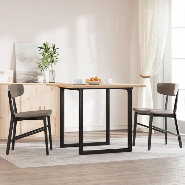 vidaXL Pieds de table &agrave; manger cadre en O 70x70x73 cm acier