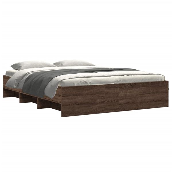vidaXL Cadre de lit sans matelas ch&ecirc;ne marron 150x200 cm