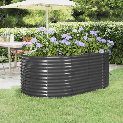 vidaXL Lit surélevé de jardin Acier enduit de poudre Anthracite