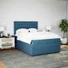 vidaXL Sommier &agrave; lattes de lit et matelas bleu 140x200 cm velours