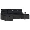 vidaXL Ensemble de canap&eacute; de jardin avec coussin 6 pcs Noir Poly rotin