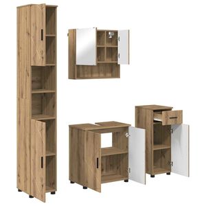 vidaXL Ensemble de mobilier de salle de bain 4 pc Ch&ecirc;ne artisanal