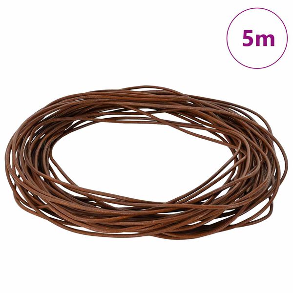 vidaXL Corde en Cuir Marron Clair &Oslash;1 mm x 5 m Cuir