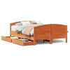 vidaXL Cadre de lit sans matelas cire marron 135x190cm bois pin massif
