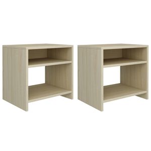 vidaXL Tables de chevet 2pcs Ch&ecirc;ne sonoma 40x30x40cm Bois d'ing&eacute;nierie