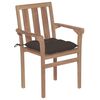vidaXL Chaises de jardin empilables avec coussins lot de 8 Teck solide