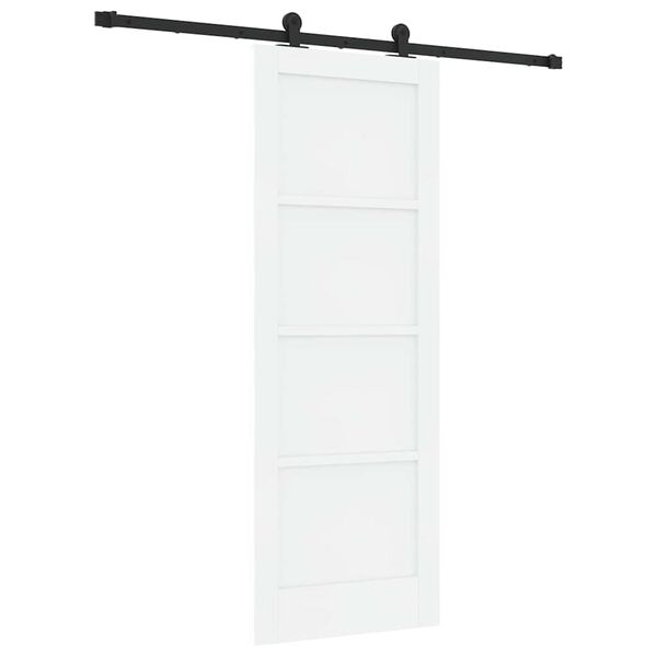 vidaXL Porte coulissante Blanc et Noir 73,5 x 198,5 cm Pin massif