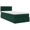 vidaXL Cadre de lit ottoman avec matelas vert fonc&eacute; 100x200 cm velours