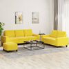 vidaXL Ensemble de canap&eacute;s 3 pcs jaune clair tissu