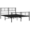 vidaXL Cadre de lit m&eacute;tal sans matelas avec pied de lit noir 140x190cm