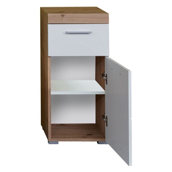 Trendteam Armoire de sol de salle de bain Amanda blanc et ch&ecirc;ne noueux