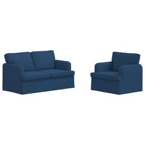 vidaXL Canap&eacute; 2 pcs Bleu