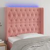 vidaXL T&ecirc;te de lit &agrave; LED Rose 93x16x118/128 cm Velours