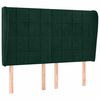 vidaXL T&ecirc;te de lit avec oreilles Vert fonc&eacute; 147x23x118/128 cm Velours