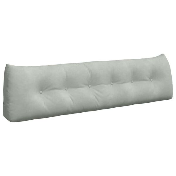 vidaXL Coussin de Dos Gris clair 180 x 24 x 50 cm Velours