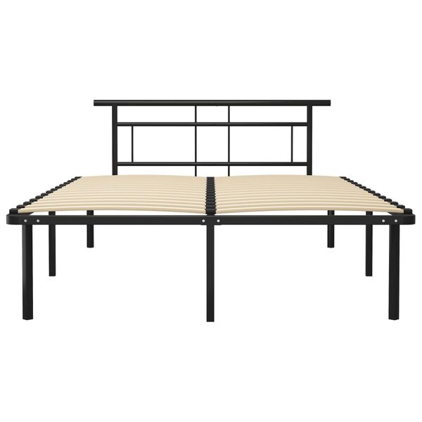 vidaXL Cadre de lit sans matelas noir m&eacute;tal 160x200 cm