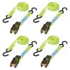Lot de 4 Courroie d'attache avec cliquet + 2 crochets ProPlus 5 m