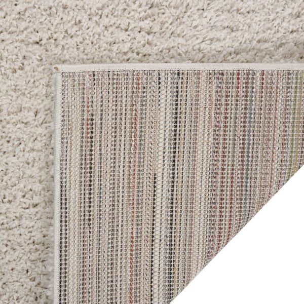 vidaXL Tapis shaggy &agrave; poils longs Cr&egrave;me 140x200 cm