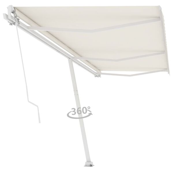 vidaXL Auvent manuel r&eacute;tractable sur pied 600x350 cm Cr&egrave;me