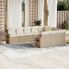 vidaXL Salon de jardin avec coussins 10 pcs beige r&eacute;sine tress&eacute;e