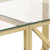 vidaXL Table console dor&eacute; acier inoxydable et verre tremp&eacute;