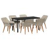vidaXL Ensemble de salle &agrave; manger pour jardin 7 pc Gris clair