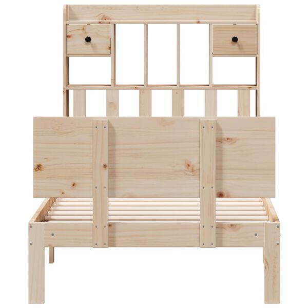 vidaXL Lit biblioth&egrave;que sans matelas 75x190 cm bois de pin massif