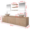 vidaXL Dix pi&egrave;ces pour salle de bains avec lavabo et robinet beige