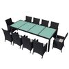 vidaXL Ensemble &agrave; manger d'ext&eacute;rieur 11 pcs coussins r&eacute;sine tress&eacute;e