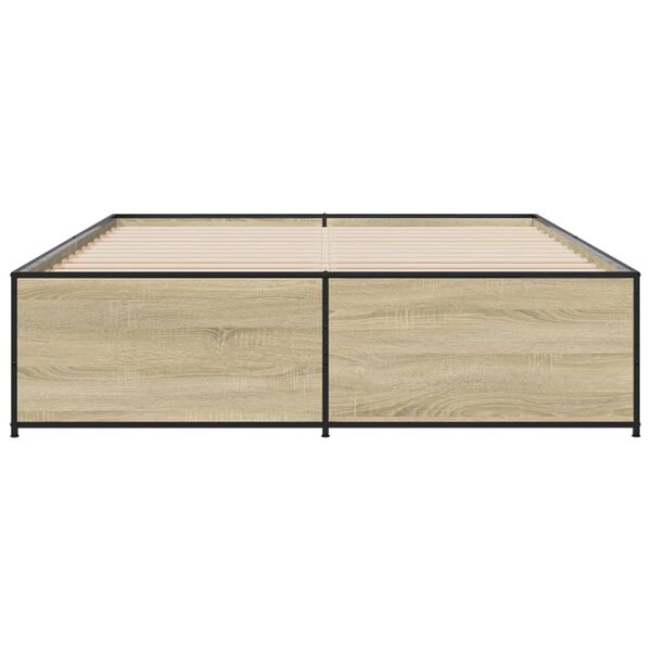 vidaXL Cadre de lit sans matelas ch&ecirc;ne sonoma 140x200 cm