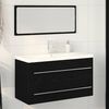 vidaXL Meuble de Lavabo de Salle de Bain avec tiroir 3 pcs Ch&ecirc;ne noir