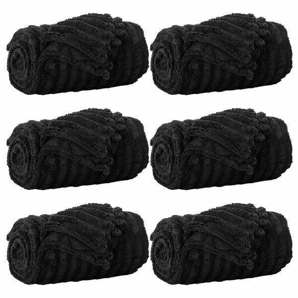 vidaXL Couvertures &agrave; jeter 6 pcs Noir 150 x 130 cm Toison