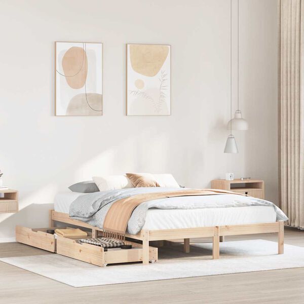 vidaXL Cadre de lit sans matelas 140x190 cm bois de pin massif